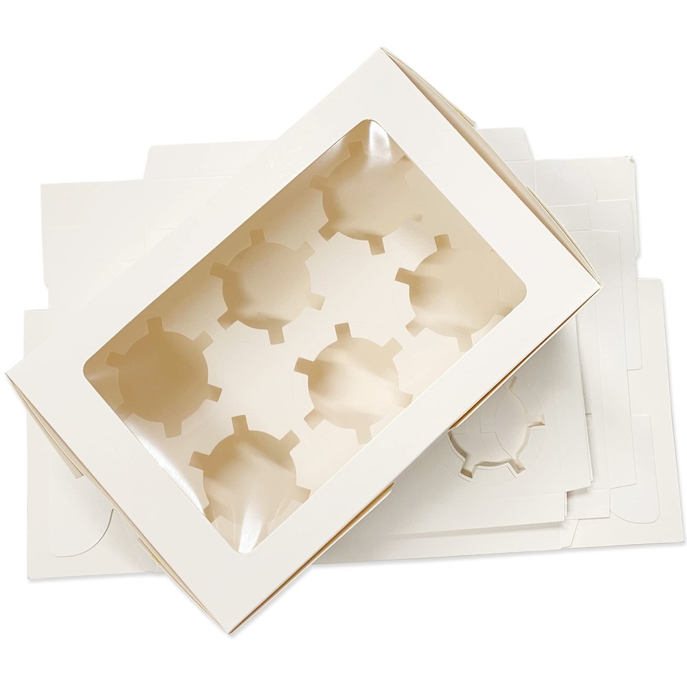 Cake Boxes With Window and Adjustable Insert Cupcake Carrier Large Bakery Box...