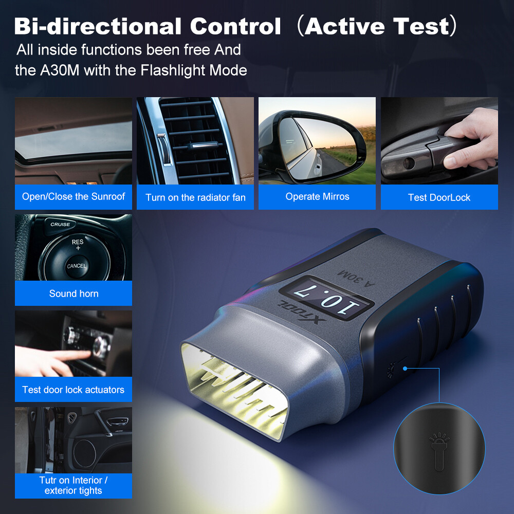 XTOOL A30M BT OBD2 Bidirectional All System Diagnostic Scan 21 Reset Free Update