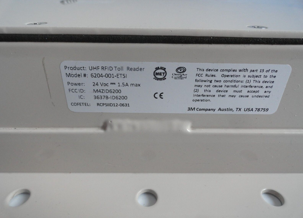 3M 6204 UHF RFID Toll Reader , 6204-001-ETSI