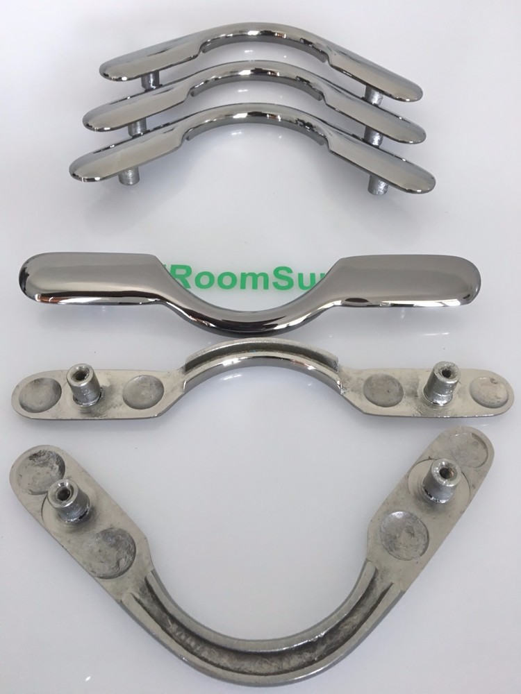 QUALITY SOLID Pool Snooker Table BLACK CHROME Pocket Brackets Heavy boss Round