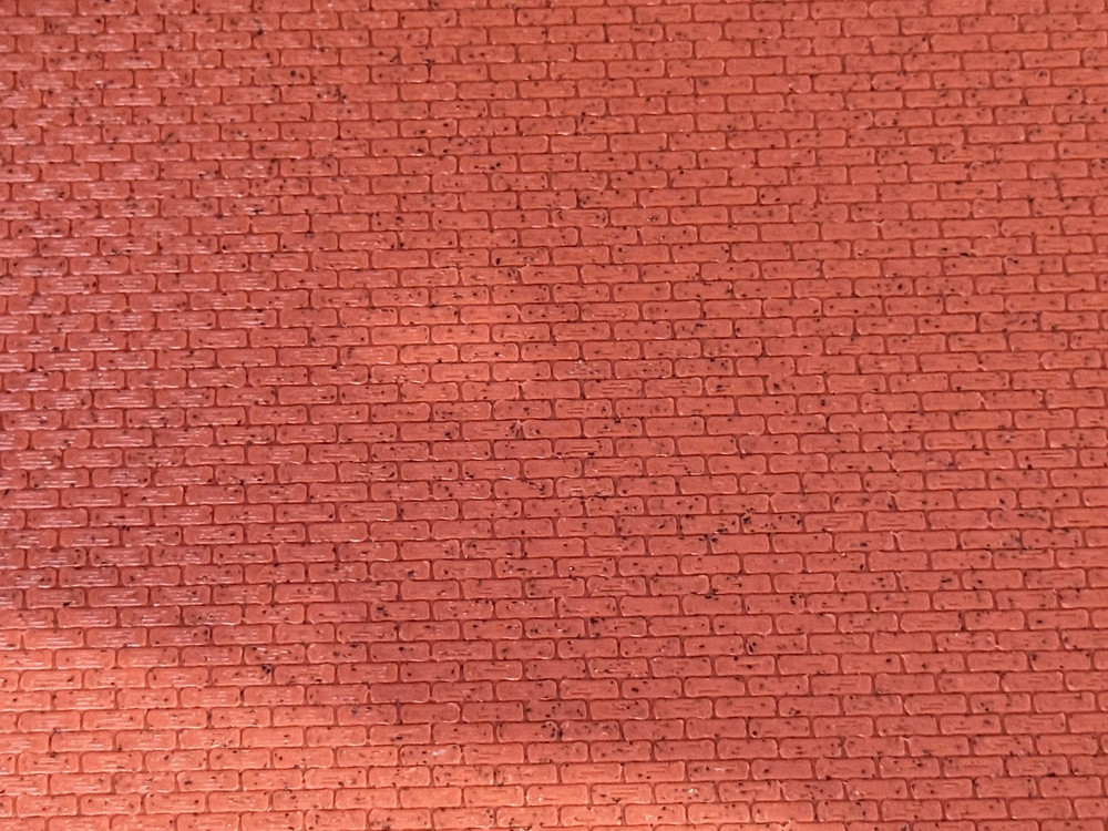 HO Scale Brick Textured Model Train Scenery Sheets - Four 4"x8" Building Sheets