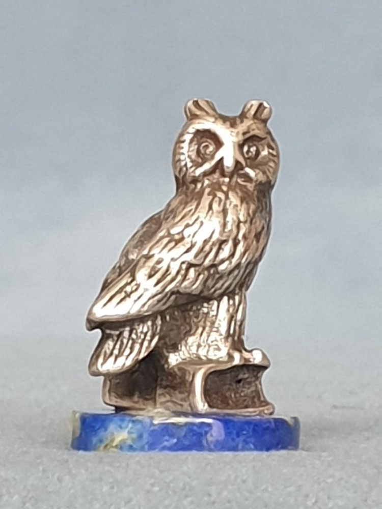 Owl. Eagle owl. Sterling silver 925. Height 1" ( 25 мм).
