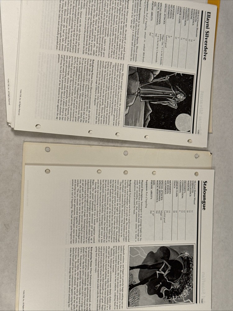 Rogues' Gallery Advanced Dungeons & Dragons 2e Accessory REF6 1992 TSR 9380 READ