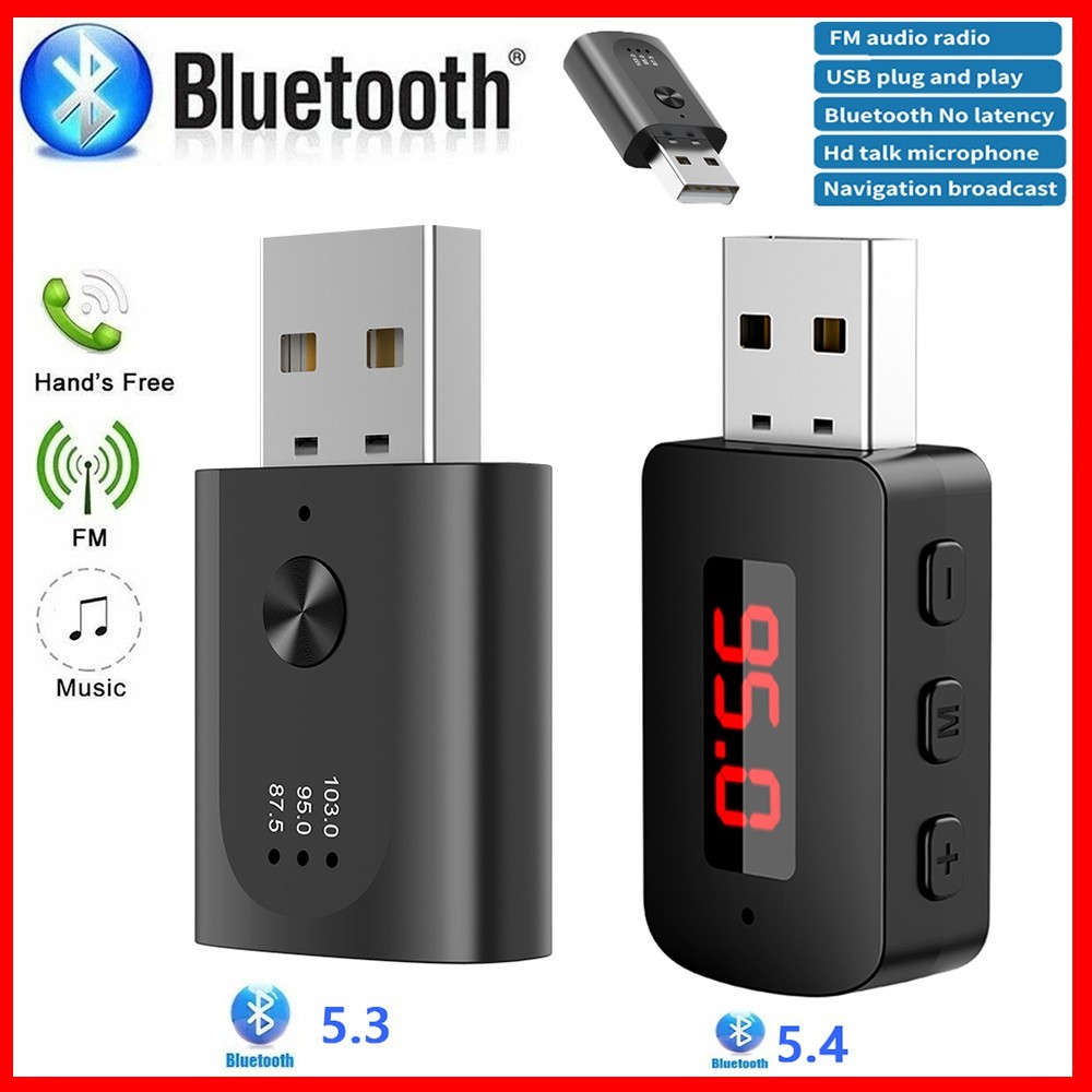 Bluetooth 5.4 Car Transmitter Receiver Handsfree Call USB Mini Wireless Audio