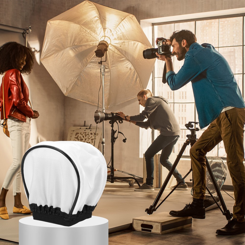 4pcs 3.5" x 2.4" Soft Mini Flash Bounce Diffuser Cap, for Flashlight, White