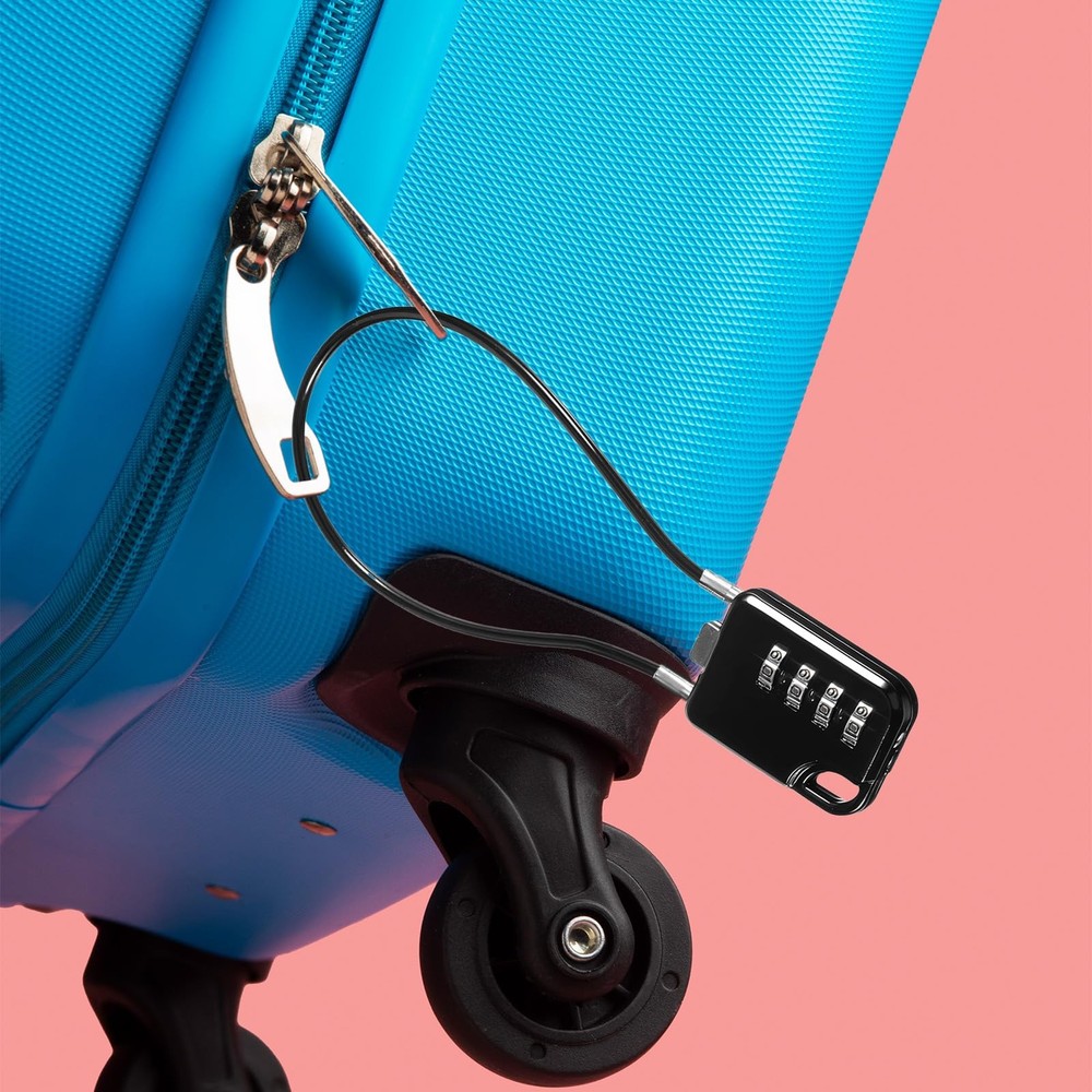 2 PCS Compact Design Resettable 4-Digit Combination Padlock with Small, Black