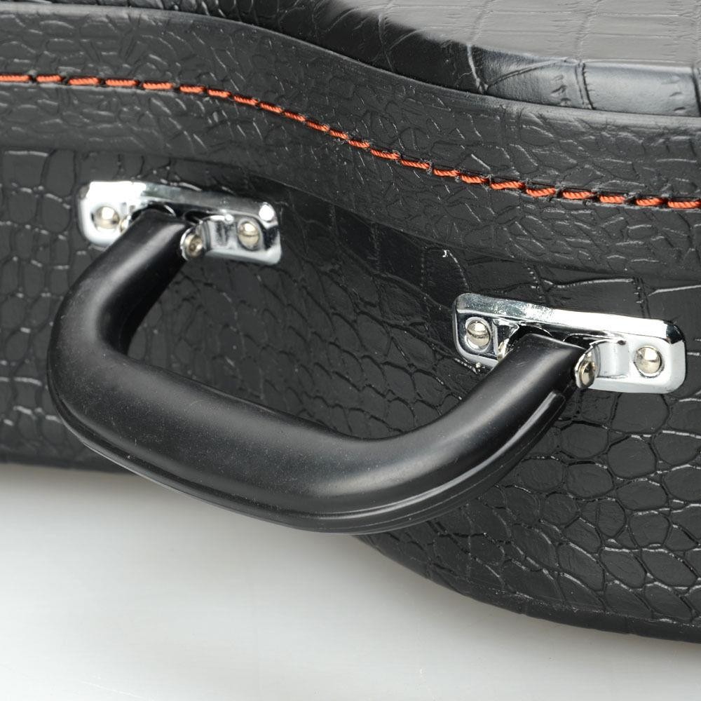 Glarry 26" Pattern Leather Bulge Surface with Plush Interior Wooden Case