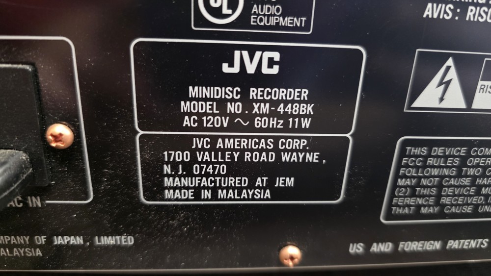 JVC XM-448BK MiniDisc Recorder/Player