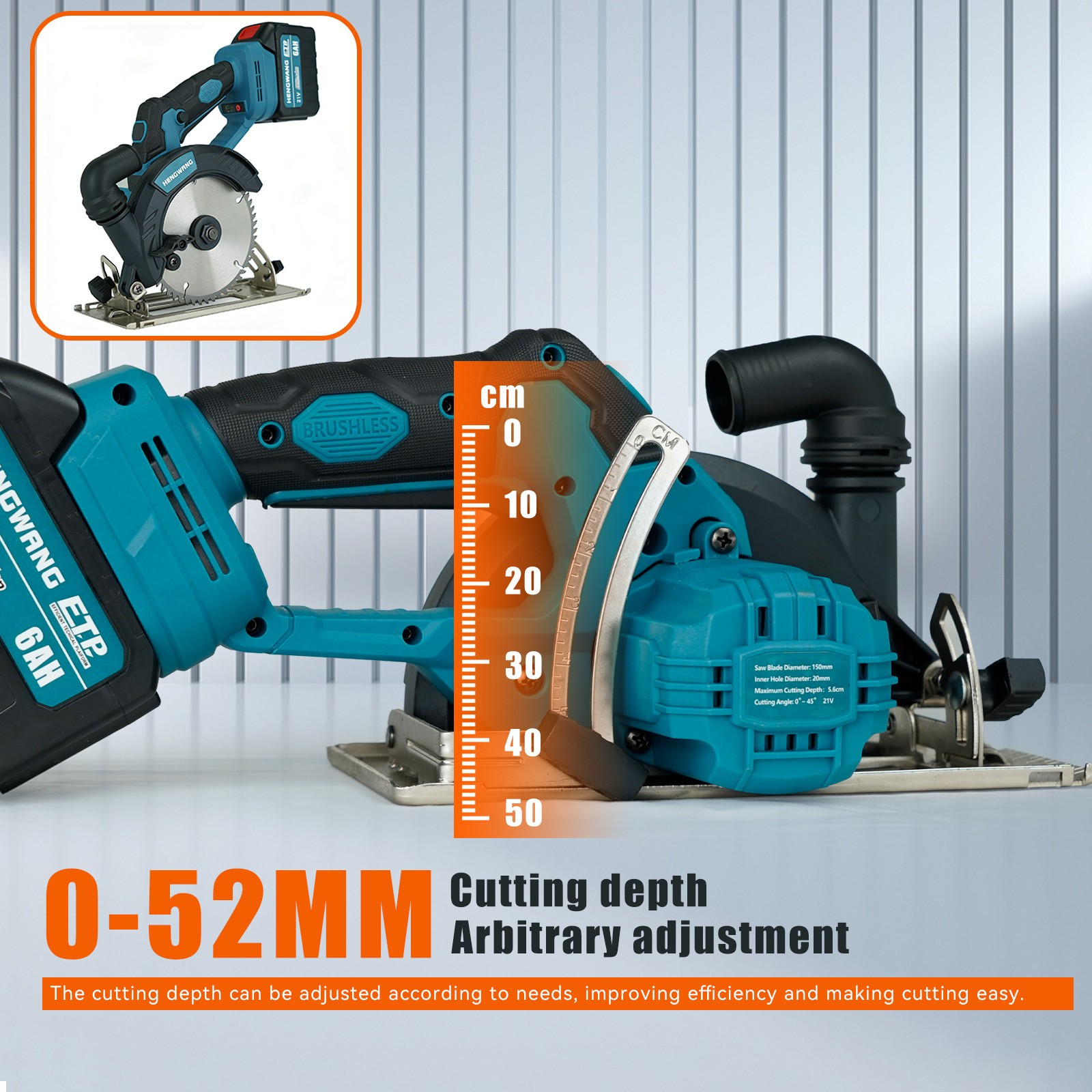 21V 6-1/2 inch Cordless Circular Saw with Two Batteries Two saw blades brand new