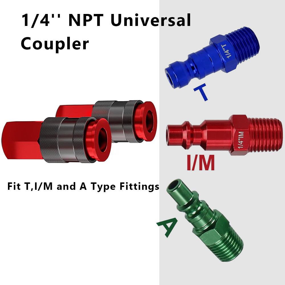 14pcs Heavy Duty Quick Coupler Set Air Hose Connector Fittings 1/4 NPT Tools Kit