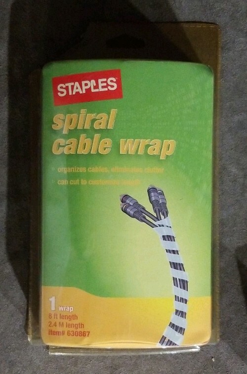 Staples 630867 8ft (2.4m) Length Spiral Cable Wrap