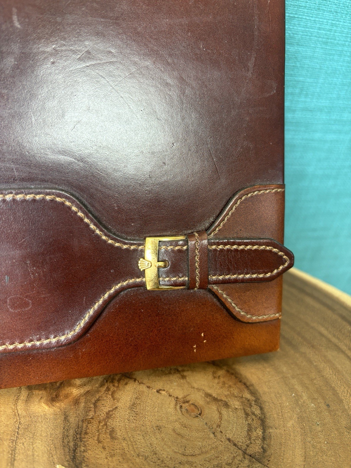 Vintage Rolex Leather Bound Dealer’s Quote Notepad Book With Paper 70’s Gold