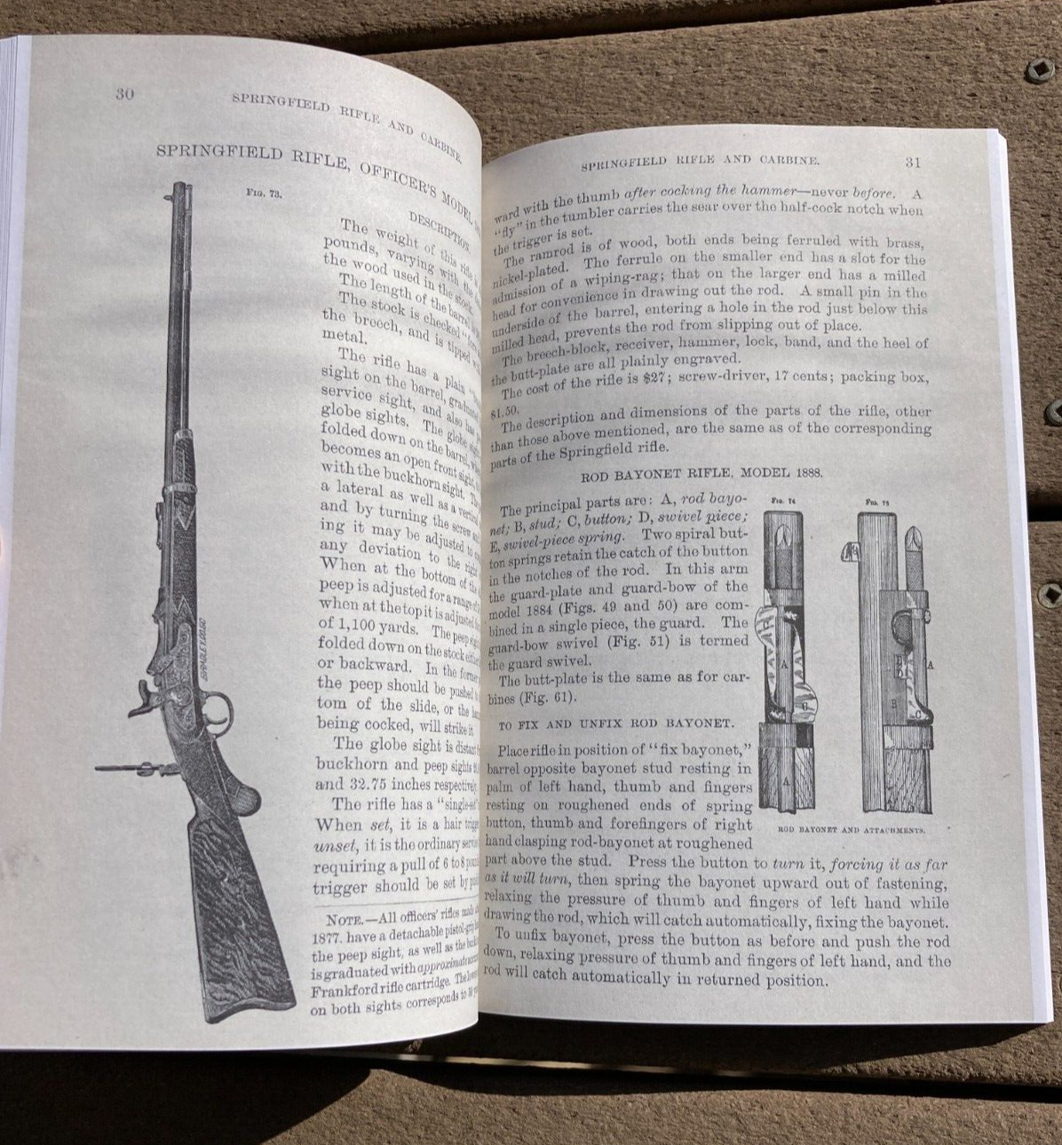 U.S. Army Trapdoor Springfield Rifle Model 1873, Carbine & Revolvers Book 45-70