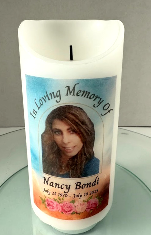Personalized L.E.D. Candle Delayed 5 Hour Timer, Funeral, In Memory, Wedding