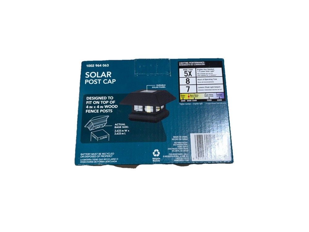 Veranda Solar Powered Post Cap Light Black