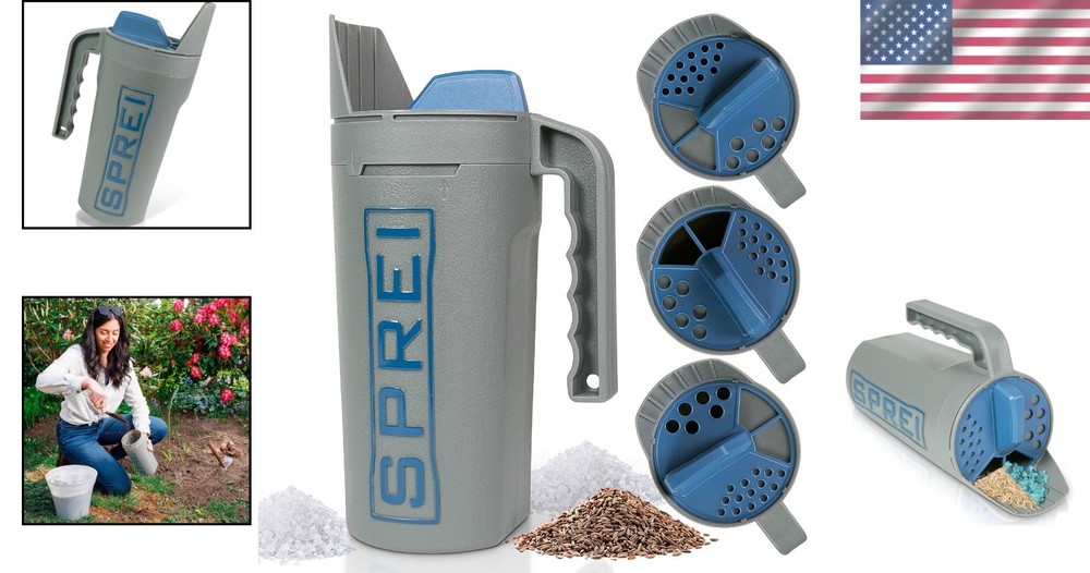 Multi-Functional Handheld Spreader for Gardens - 80 Oz,