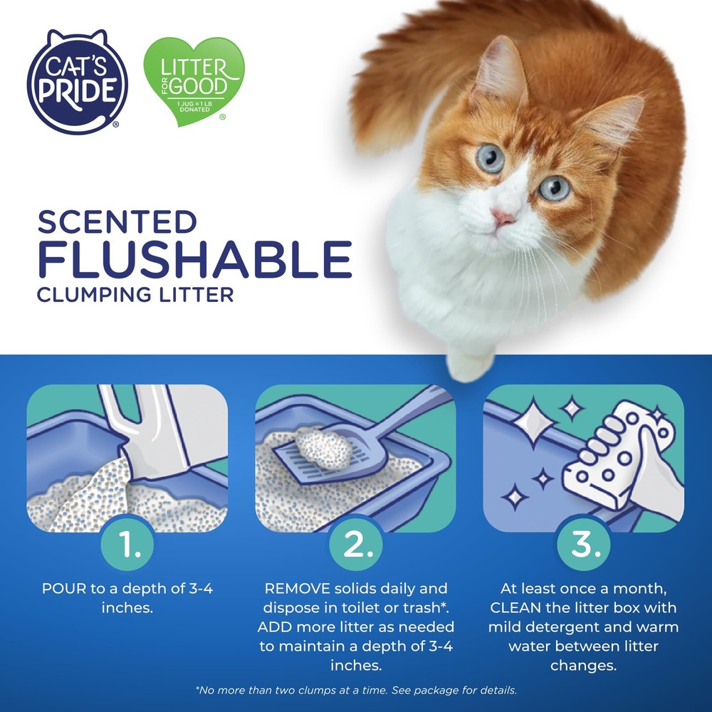 Lightweight Clumping Litter: Flushable - Powerful Odor Control - Scented, 10 ...