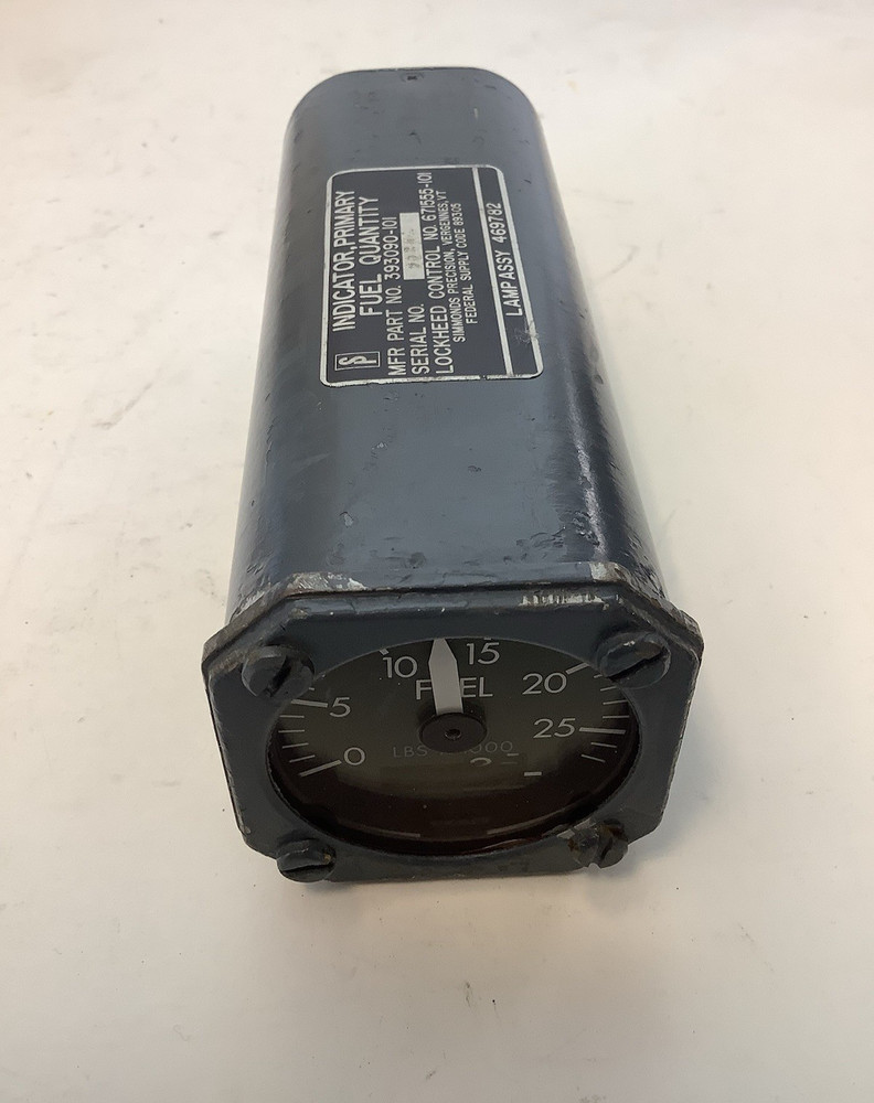 Simmonds Precision Primary Fuel Quantity Indicator Gauge 393090-101