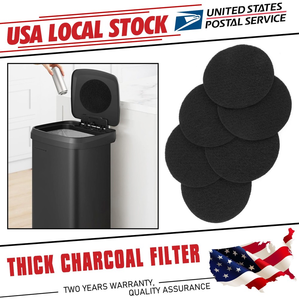 Durable Round Charcoal Filter Extra Thick 1cm For Kitchen Compost Bin 6.7"