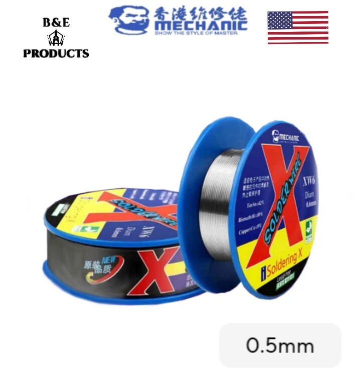 Mechanic XW5, Low Temperature 138°c Lead-Free Soldering Wire iPhone Repair 0.5mm