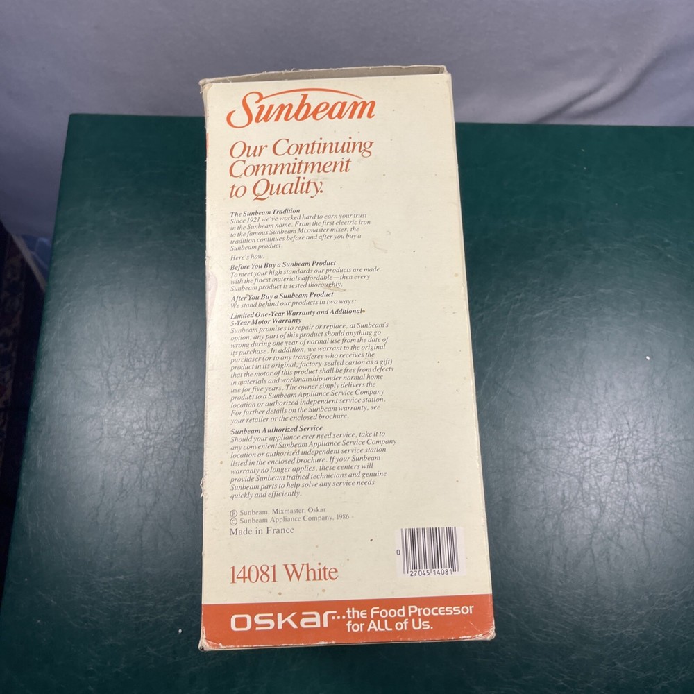 Original Sunbeam OSKAR 14081 Mini Food Processor With Complete Accessories