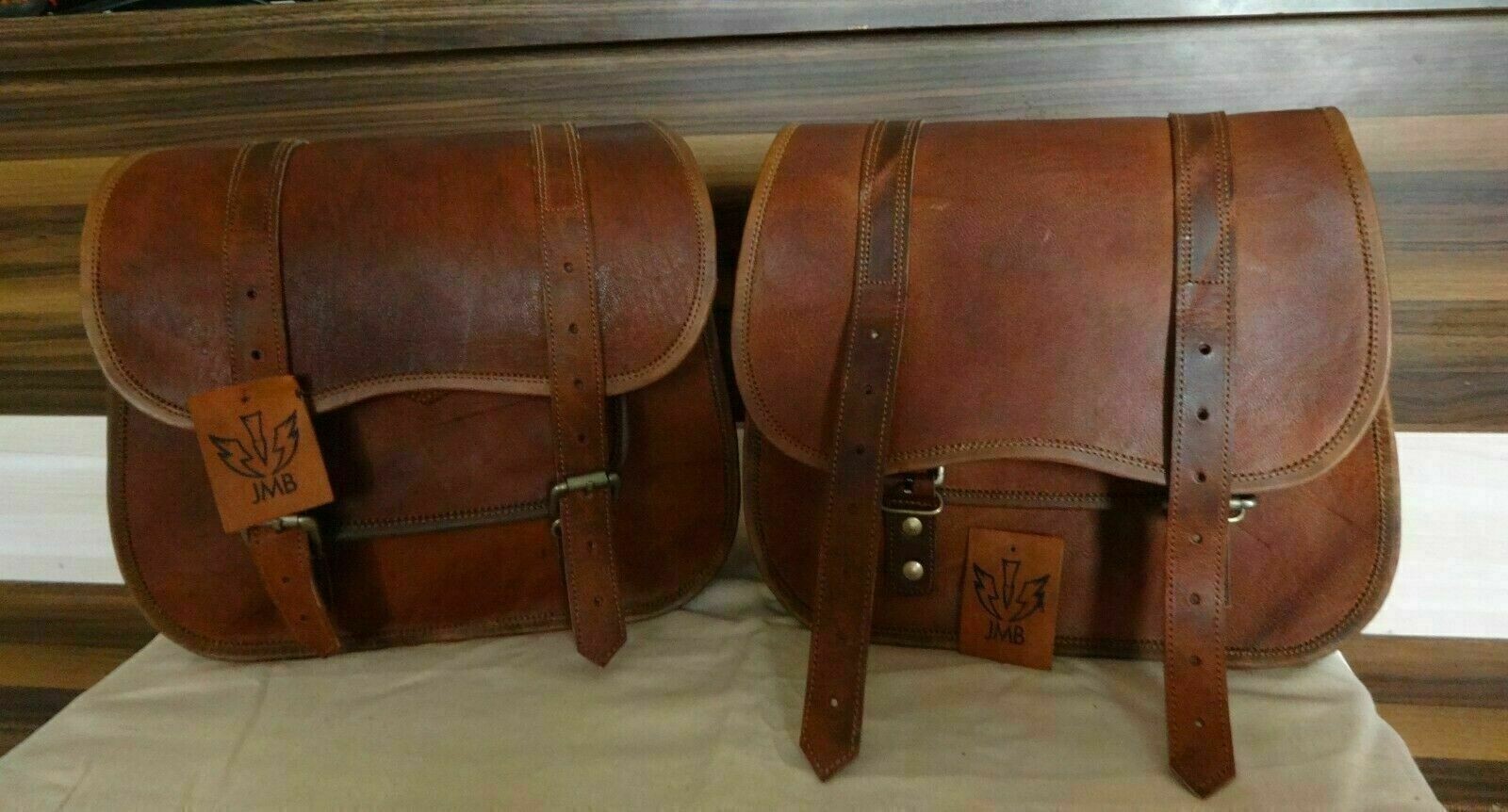 Saddlebags Motorcycle 2Bags Side Pouch Brown Leather Side Pouch Panniers Saddle