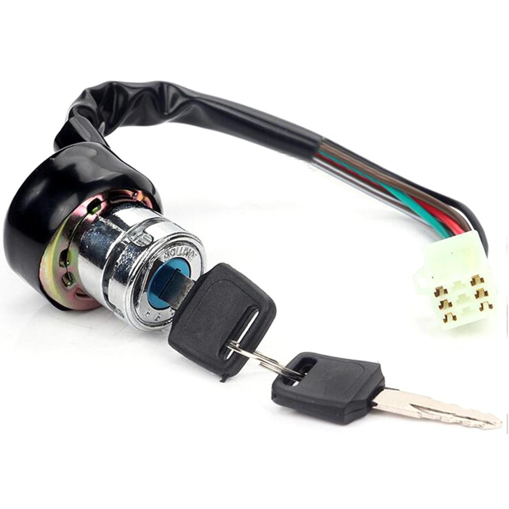Universal Motorcycle 6 Wire Ignition Starter Off/On/On Switch Lock + 2 Keys