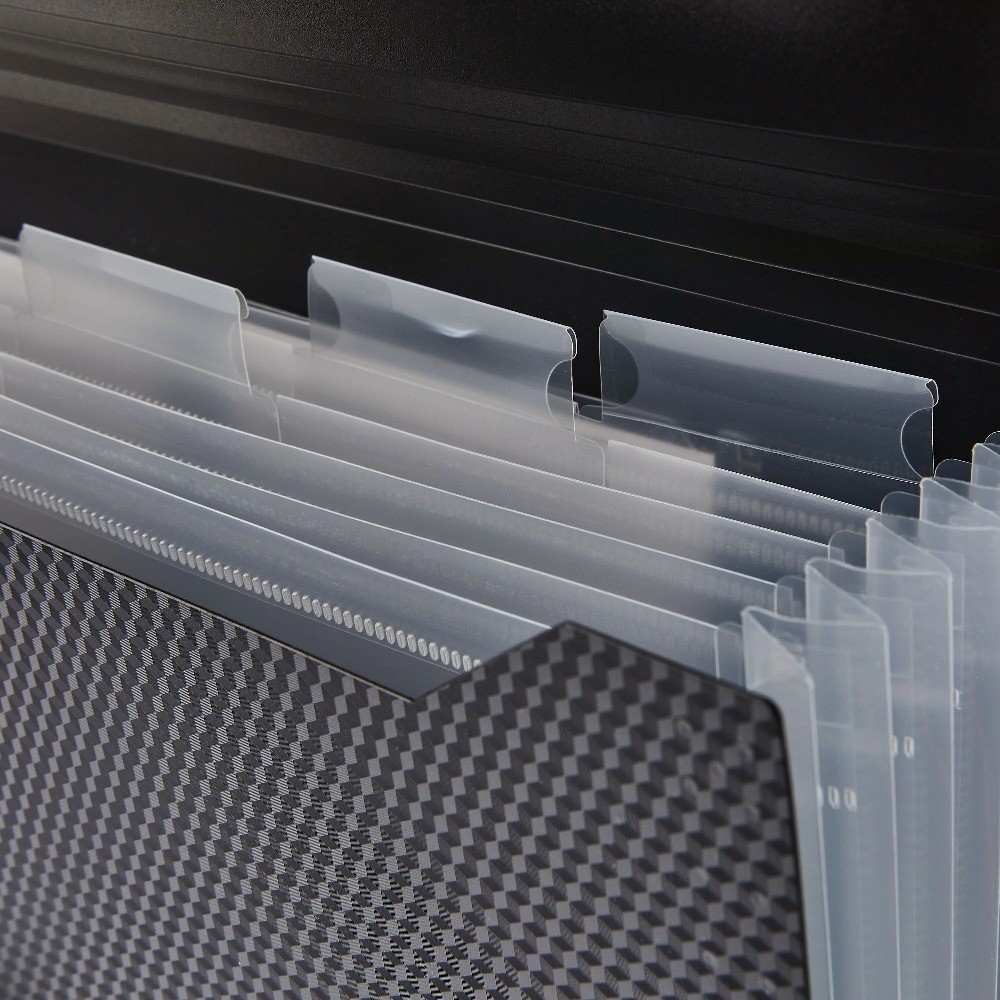 7-Pocket Poly Expanding File, Textured Black