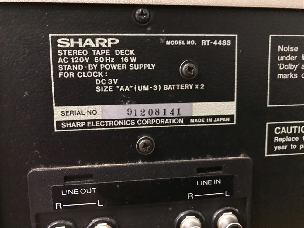Vintage SHARP RT-4488 Computer Controlled Stereo Cassette Deck