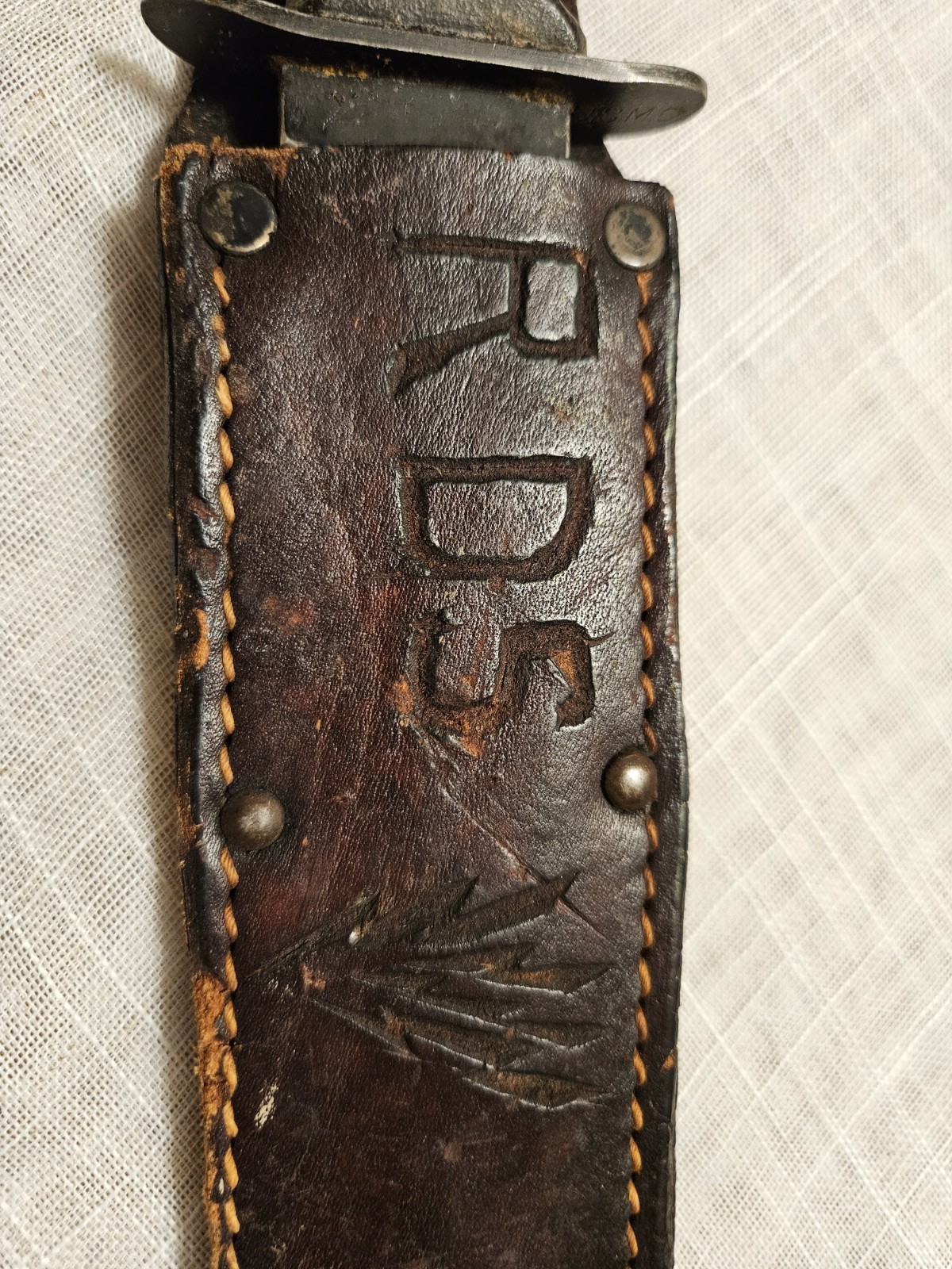 WWII USMC Camillus Fighting Knife Mark 2 KA-BAR Style w/Original Leather Sheath