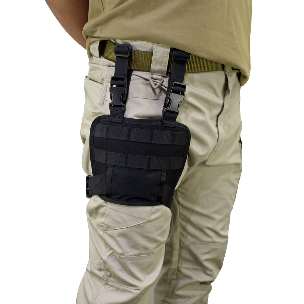 Tactical MOLLE Platform Rig Panel Drop Leg Thigh Pistol Holster Adjustable Strap