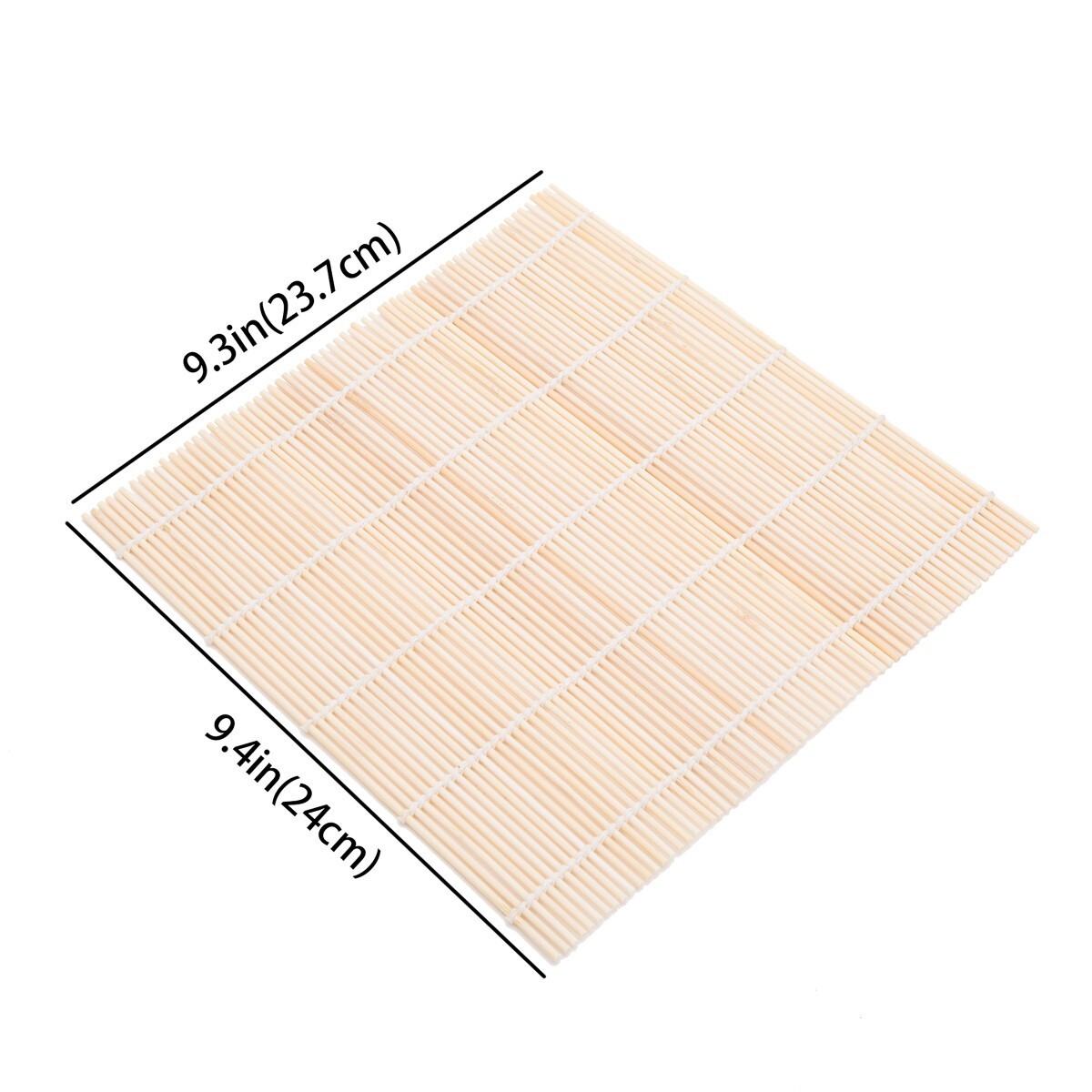 Natural Bamboo Sushi Making Rolling Mat 9.5" x 9.5" (Pack of 2)