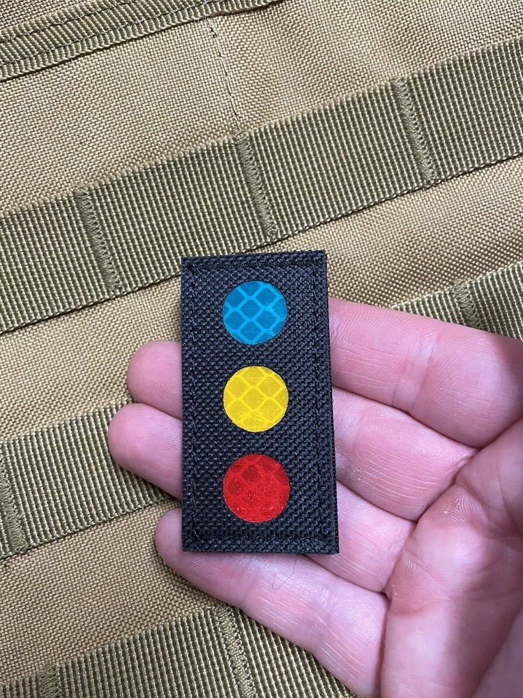 Reflective IR Stop Light Traffic Patch Hook & Loop Airsoft Morale Tactical