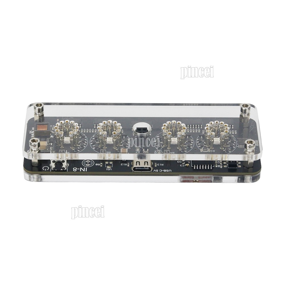 IN-8 4-Digit Advanced Version Nixie Tube Clock w/ LED Backlight Remote Control