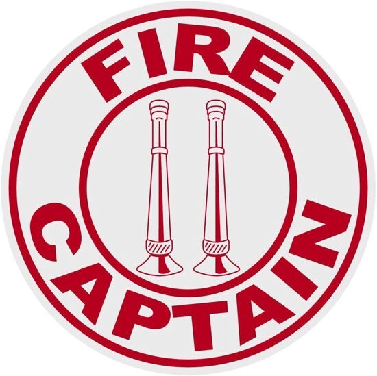 2 Inch Reflective Red Firefighter Fire Captain Bugles Sticker Decal