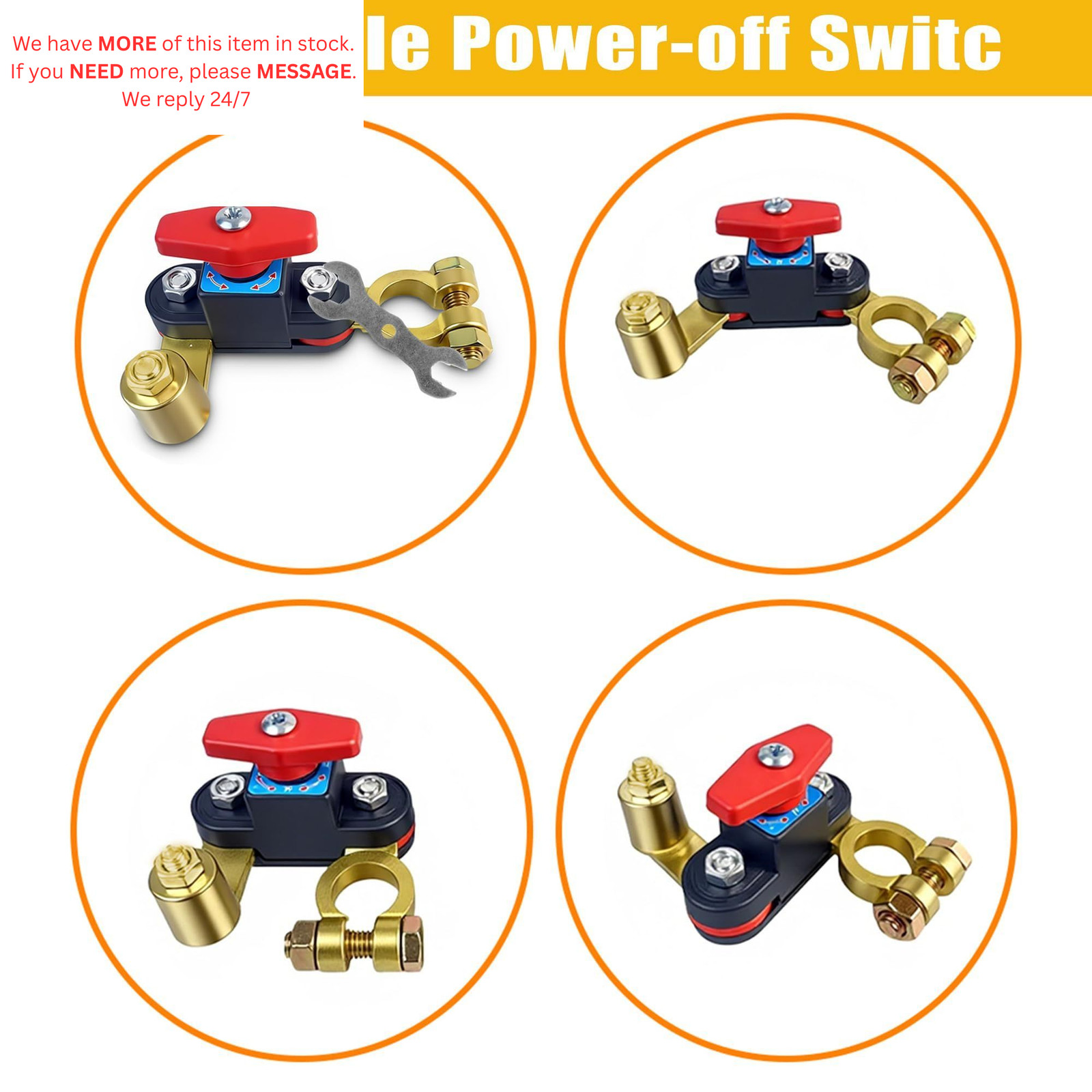 Car Battery Shut-Off Switch, Disconnect Switch with Knob Control,...