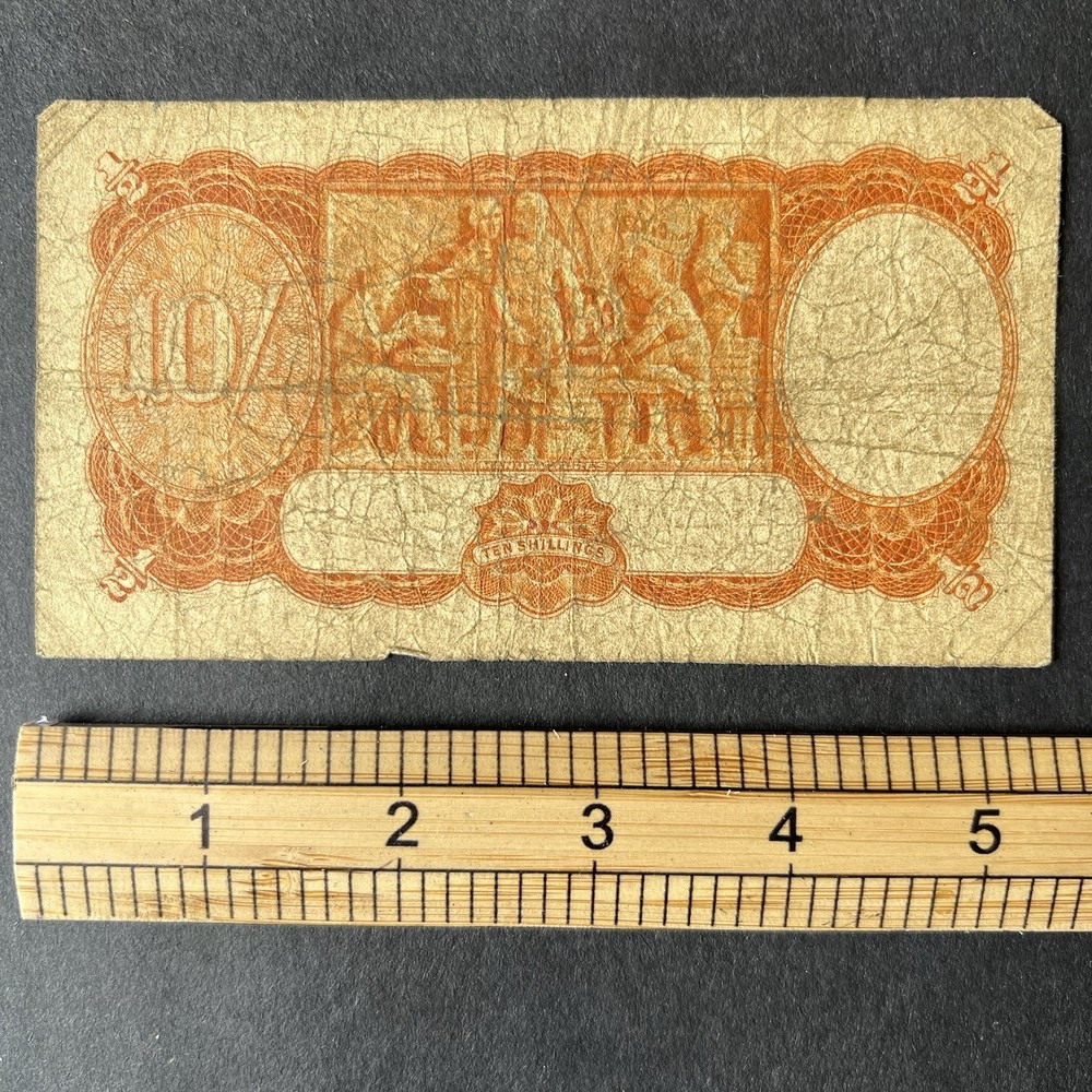 1942 Australian Ten Shilling note, Circulated.