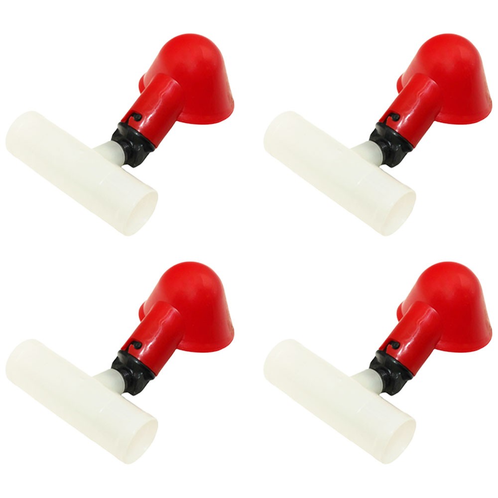 Four (4) Automatic Waterer Drinker Cups and Clear Tee Fitting Chicken Water