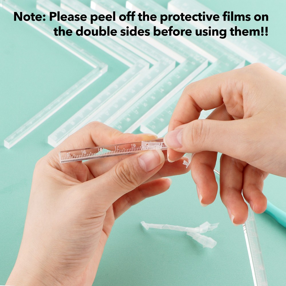 7PCS/set Creative Positioning Tools Card Corners Helper Craft Measuring Ruler