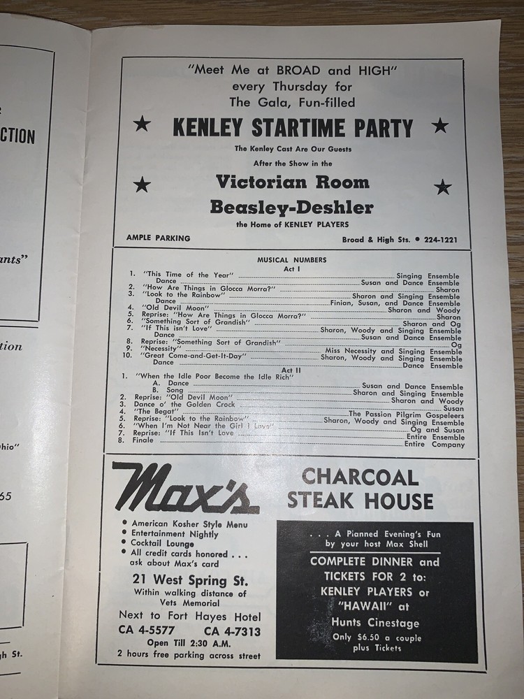 Kenly Players “Finion’s Rainbow” Barbara Eden Program