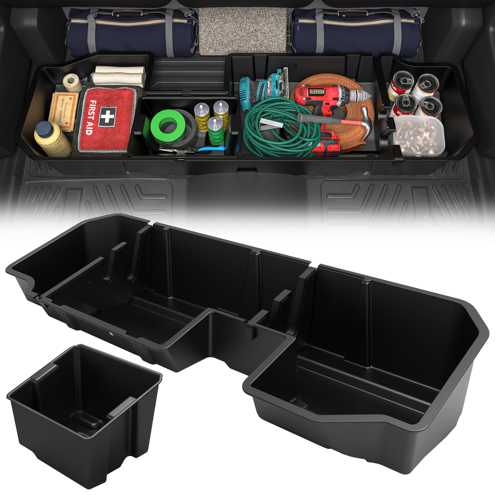 Under Seat Storage for 2019-2025 Chevy Silverado GMC Sierra 1500 2500HD 3500HD