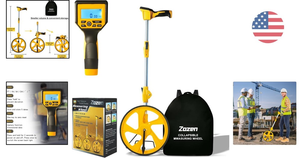 Precision Digital Measuring Wheel with Backlit Display - Foldable & Portable