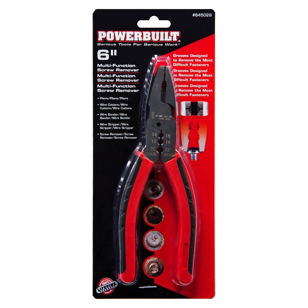 Powerbuilt 6 Inch Multi-Function Screw Remover Pliers - 645028