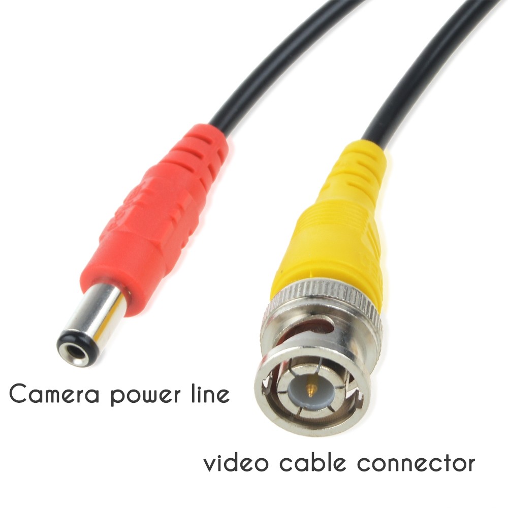 Pkpower 100ft Black BNC Video Power Cord Cable for CCTV Security System Camera