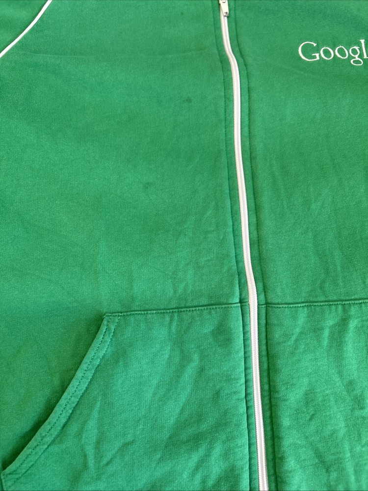 American Apparel Google Large Green zip Up Jacket