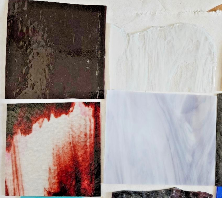 10 & 1/4 Pounds of Assorted Multicolor Stained-Glass Large Scraps/Sheets