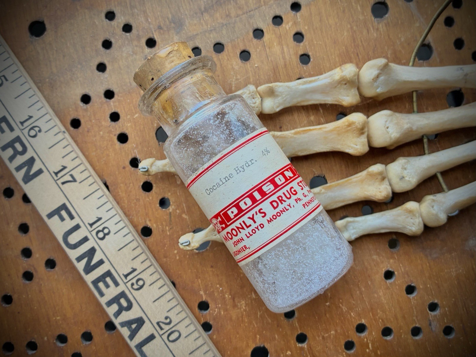 Antique Cocaine Hydrochloride bottle Oddity Curiosity Heroin Apothecary