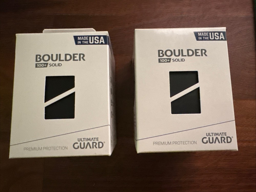 Ultimate Guard Boulder 100 Card Deck Storage Box Holder Standard Solid BLACK x2