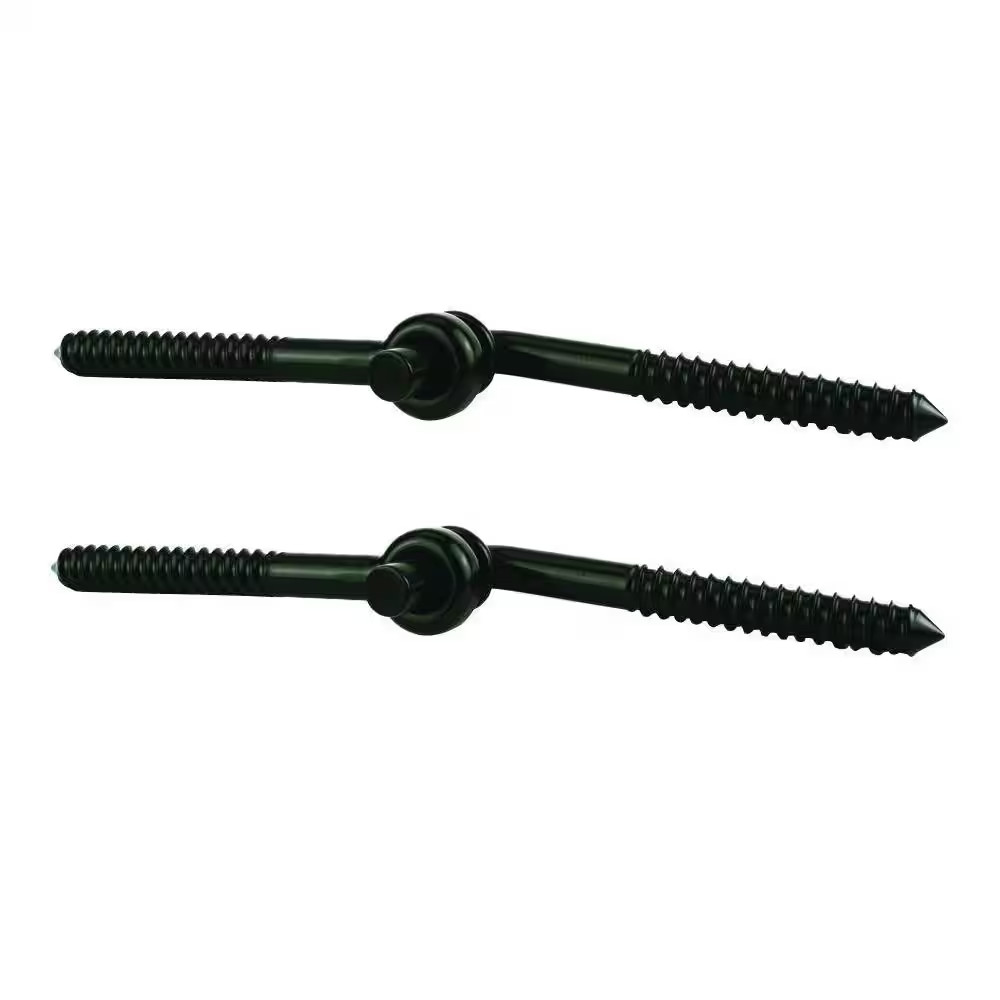 (2-Pack) 4 In. Screw Hk Eye Hinge Blk (2-Pack)