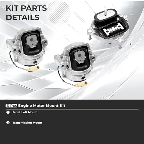 3pcs Front Engine Motor Mount Kit Compatible with 2013 Audi A4 A5 Quattro(3Pcs)